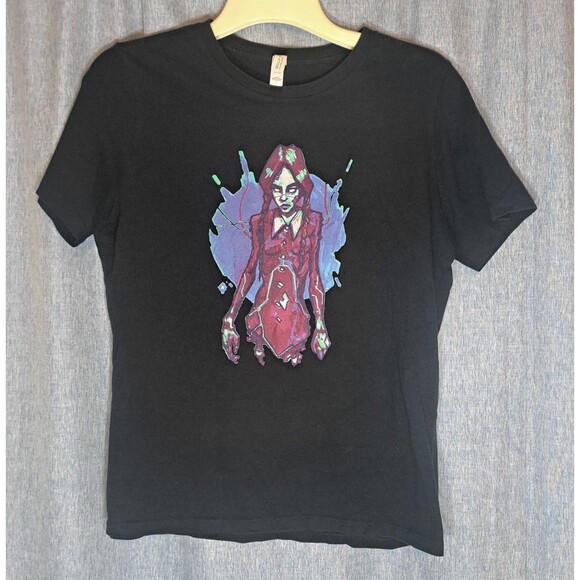 Wednesday Addams Undead Zombie Womens Large Graphic Tee Shirt Bella Canvas - Picture 1 of 6